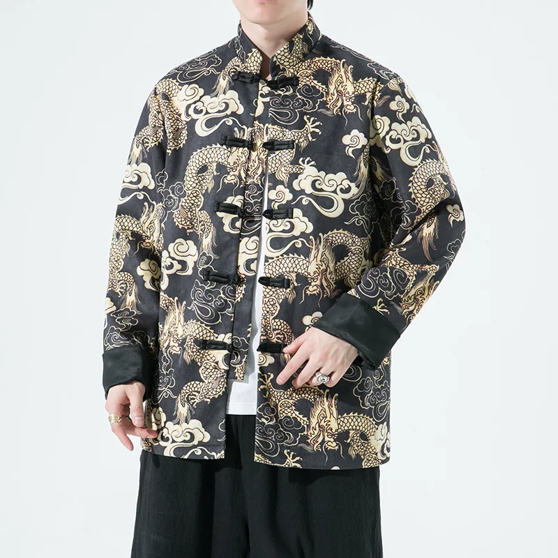 Spring Autumn Chinese Dragon Print Plus Size Tang Suit Men Clothing Traditional Dress Casual Retro Jackets Ethnic Coats Male
Spring Autumn Chinese Dragon Print Plus Size Tang Suit Men Clothing Traditional Dress Casual Retro Jackets Ethnic Coats Male