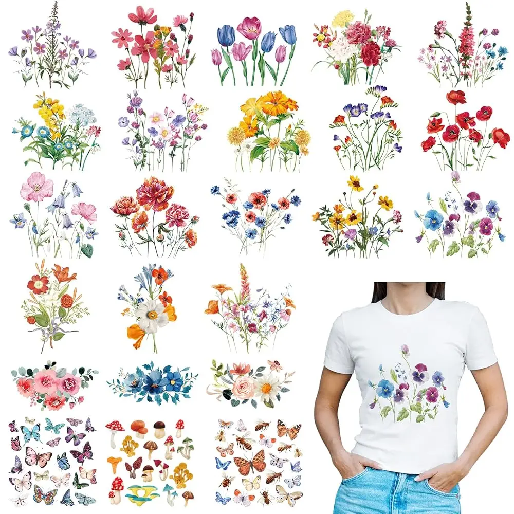 24 Pcs Wildflower Iron on Patches for Clothing Colorful Spring Summer Heat Transfer Stickers Decals Washable Iron on Transfe
24 Pcs Wildflower Iron on Patches for Clothing Colorful Spring Summer Heat Transfer Stickers Decals Washable Iron on Transfe
