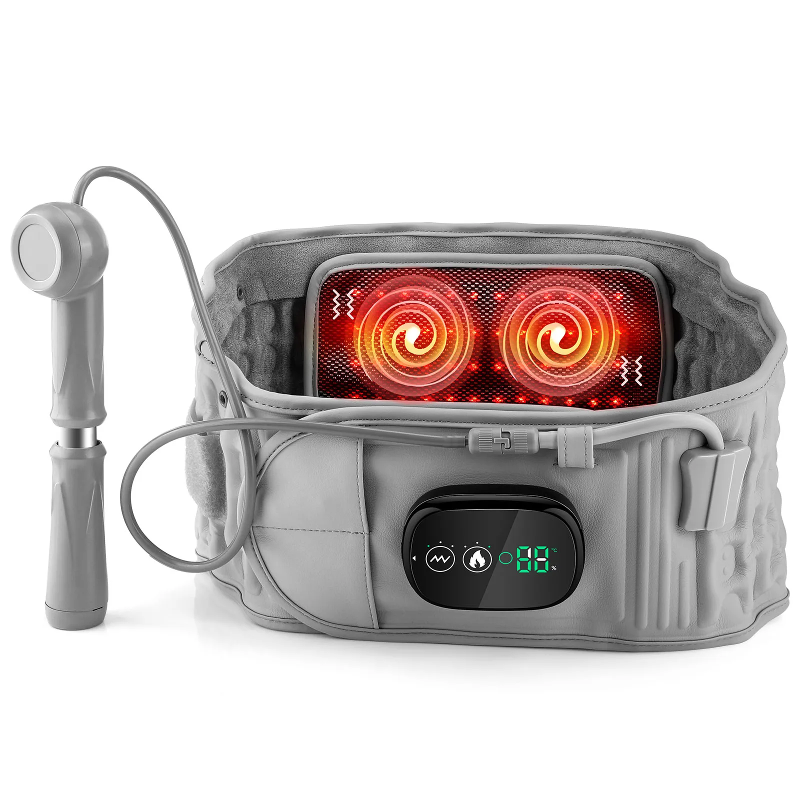Heating Back Decompression Lumbar Support Belt Red Light Waist Air Traction Brace Spinal Back Belt Backache Vibration Massager
Heating Back Decompression Lumbar Support Belt Red Light Waist Air Traction Brace Spinal Back Belt Backache Vibration Massager