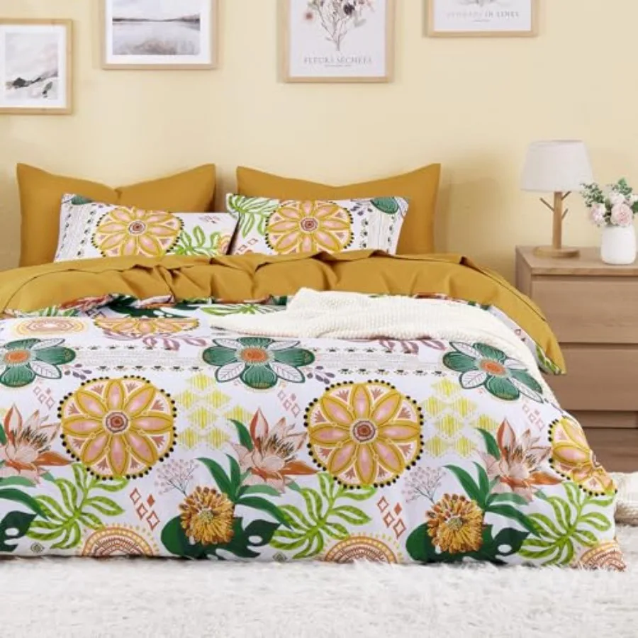 Boho Comforter Set, Floral Farmhouse Botanical Western Style with Colorful Flowers and Tropical Leaves, Soft Lightweight Beddin
Boho Comforter Set, Floral Farmhouse Botanical Western Style with Colorful Flowers and Tropical Leaves, Soft Lightweight Beddin