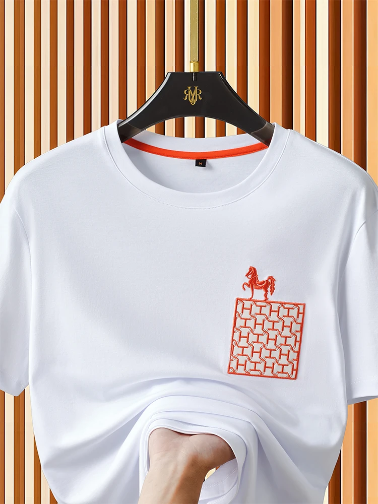 Heavyweight Pure Cotton Embroidered ort Sve T-irt Casual Summer Faion Brand Creative Men's f Sve Top
Heavyweight Pure Cotton Embroidered ort Sve T-irt Casual Summer Faion Brand Creative Men's f Sve Top