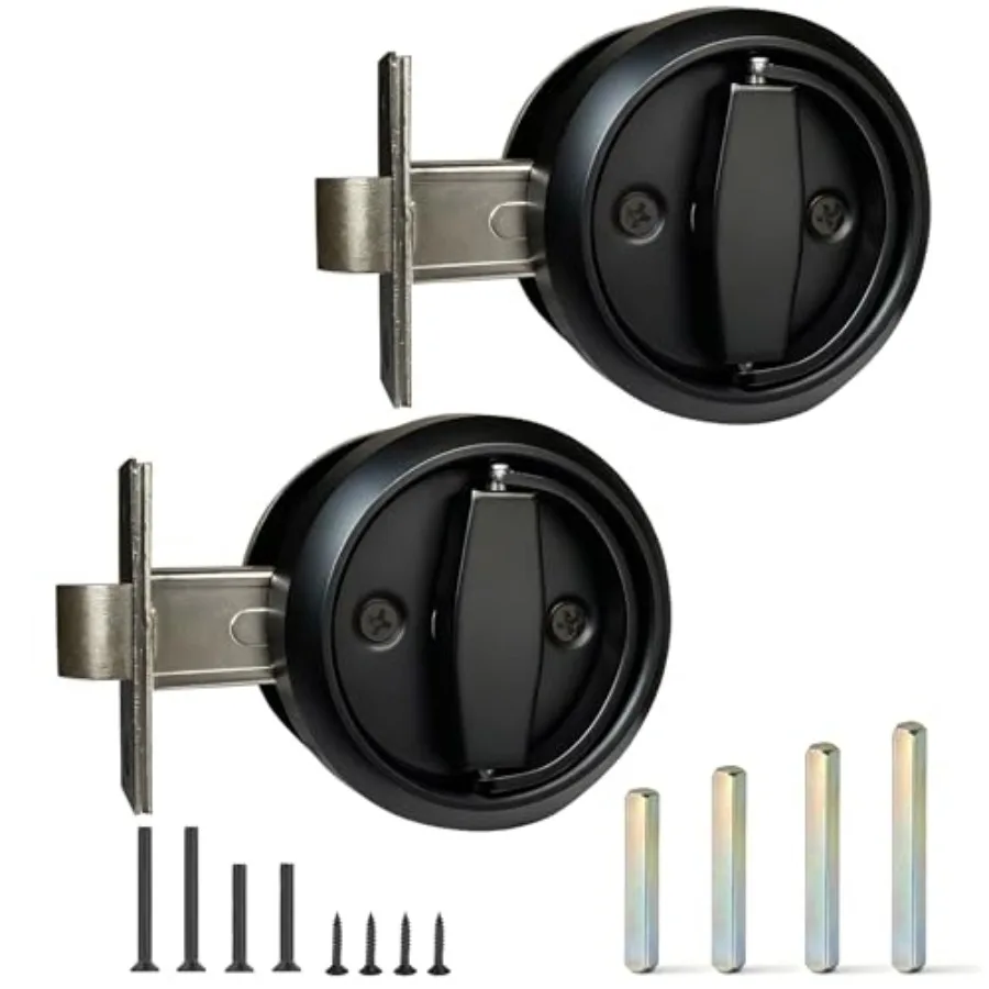 2 Pack Black Low Profile Door Knobs for RV Closet Tight Clearance Use, Steel Anti-Bump Flush Interior Handle, 2 3/8 Round Reces
2 Pack Black Low Profile Door Knobs for RV Closet Tight Clearance Use, Steel Anti-Bump Flush Interior Handle, 2 3/8 Round Reces
