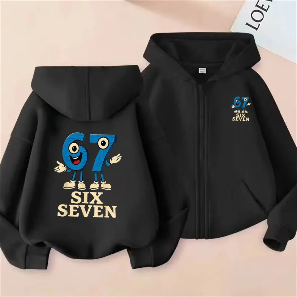 Cute 67 Vibe Kids Zip Hoodie Comfortable Fleece Lined Sweatshirt Boys Girls Versatile Autumn Winter Top Hoodies Kids Clothes
Cute 67 Vibe Kids Zip Hoodie Comfortable Fleece Lined Sweatshirt Boys Girls Versatile Autumn Winter Top Hoodies Kids Clothes