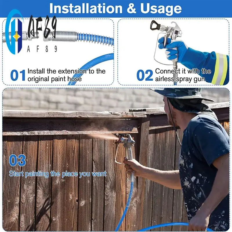 AF89-4Ft Airless Paint Spray Extension Hose,3/16Inch Pressure Paint Spray Whip Hose,3000PSI Extended Wall Painting Tube
AF89-4Ft Airless Paint Spray Extension Hose,3/16Inch Pressure Paint Spray Whip Hose,3000PSI Extended Wall Painting Tube