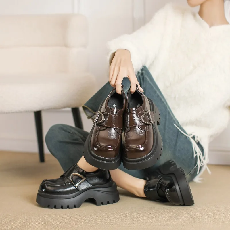 Women's Chunky Platform Loafers Buckle Decor Pu Leather Round Toe Height Increasing Casual Shoes Spring Summer 2026
Women's Chunky Platform Loafers Buckle Decor Pu Leather Round Toe Height Increasing Casual Shoes Spring Summer 2026