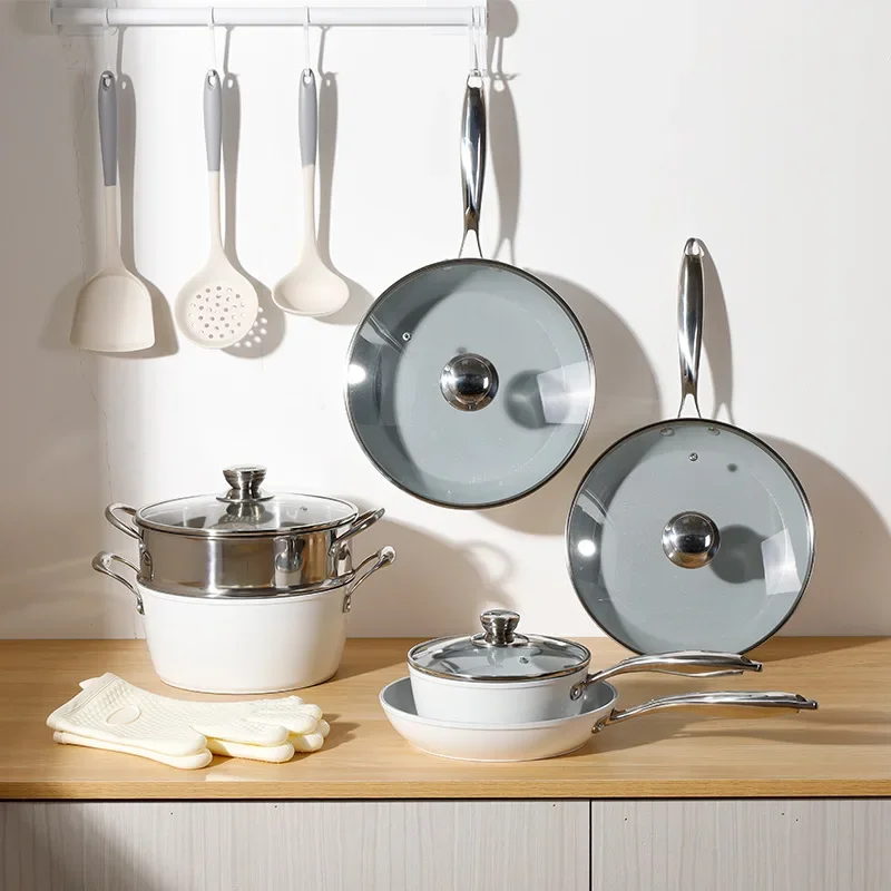 Ceramic Non stick Pot Set, Frying Pot, Soup Pot, High Appearance Pot Set, Five Piece Set, Universal Induction Stove
Ceramic Non stick Pot Set, Frying Pot, Soup Pot, High Appearance Pot Set, Five Piece Set, Universal Induction Stove
