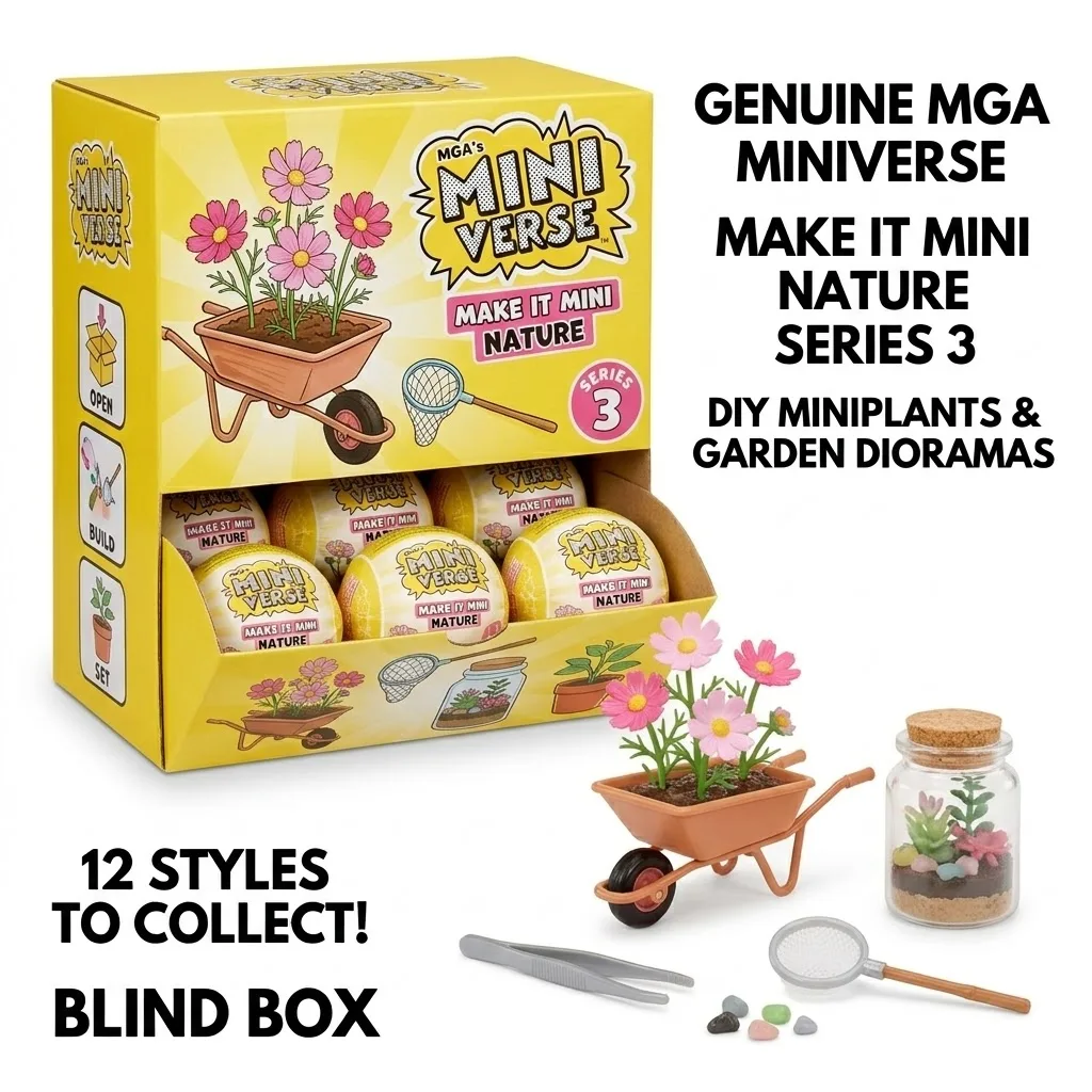 Original MGA Miniverse Make It Mini Nature Series 3 Blind Box DIY Miniature Garden Flower Pot Plants Decoration Collectible Gift
Original MGA Miniverse Make It Mini Nature Series 3 Blind Box DIY Miniature Garden Flower Pot Plants Decoration Collectible Gift