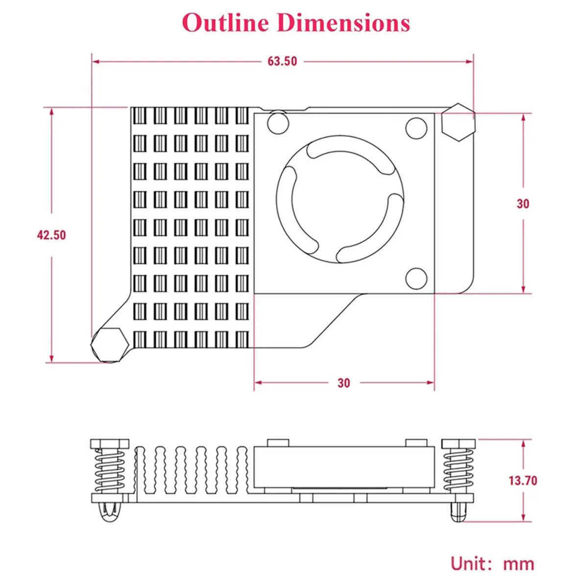 HGHO Cooling Fan for Raspberry Pi 5 Board with Aluminum Heat Sink
HGHO Cooling Fan for Raspberry Pi 5 Board with Aluminum Heat Sink