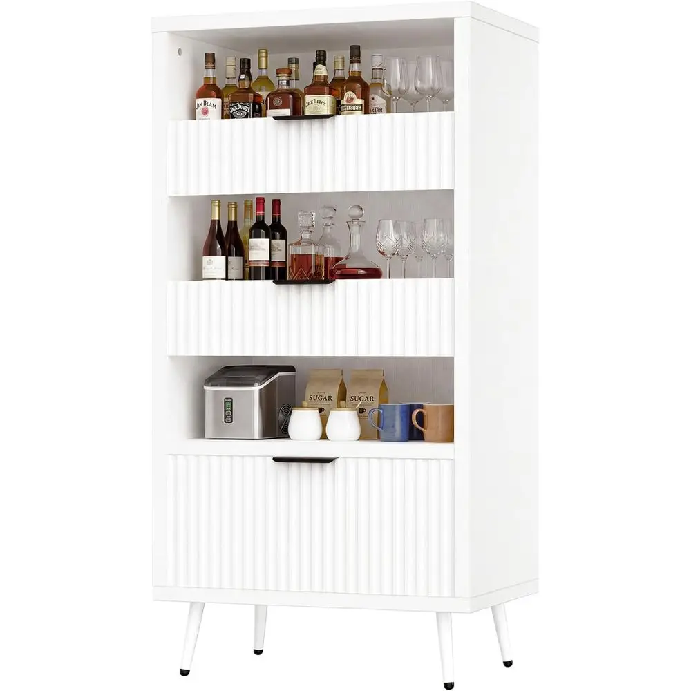 Freestanding Home Bar Cabinet, 51.2 Tall with 3 Drawers & Open Shelves, Liquor Storage Cabinet, Wine Station for Small Spaces
Freestanding Home Bar Cabinet, 51.2 Tall with 3 Drawers & Open Shelves, Liquor Storage Cabinet, Wine Station for Small Spaces