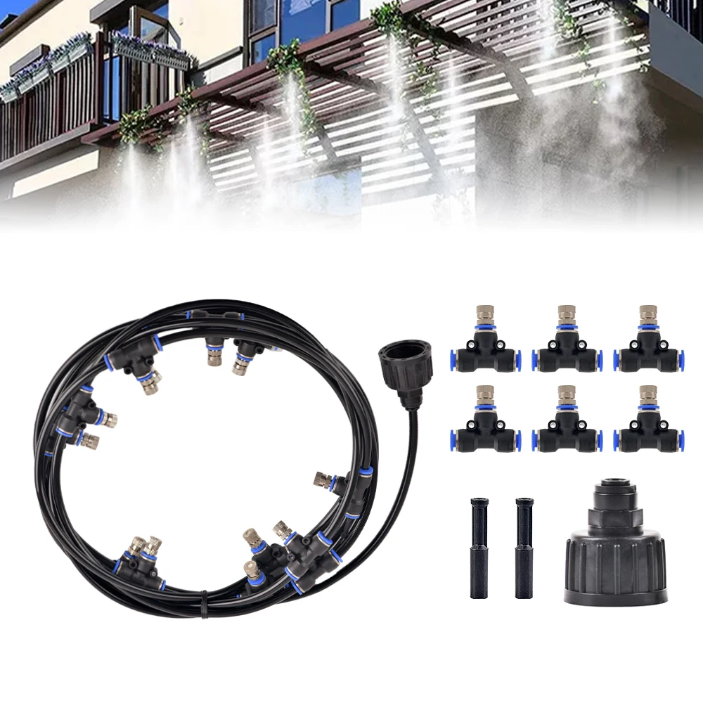 6/9/12/15/18m Hose With 6-26Pcs Atomizing Nozzle Cooling Water Fog Sprayer System Garden Nebulizer Outdoor Misting Kit
6/9/12/15/18m Hose With 6-26Pcs Atomizing Nozzle Cooling Water Fog Sprayer System Garden Nebulizer Outdoor Misting Kit