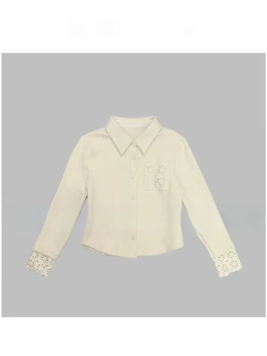 Retro Korean Lace Splice Long Sve irt Women's Autumn Winter Luxury Sensation Floing Inner Wear Base Top
Retro Korean Lace Splice Long Sve irt Women's Autumn Winter Luxury Sensation Floing Inner Wear Base Top