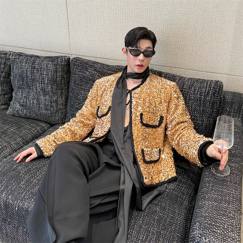 Модная мужская куртка с блестящими пайетками, легкая, роскошная, осенняя, в уличном стиле, дизайнерская, премиум-класса
Модная мужская куртка с блестящими пайетками, легкая, роскошная, осенняя, в уличном стиле, дизайнерская, премиум-класса