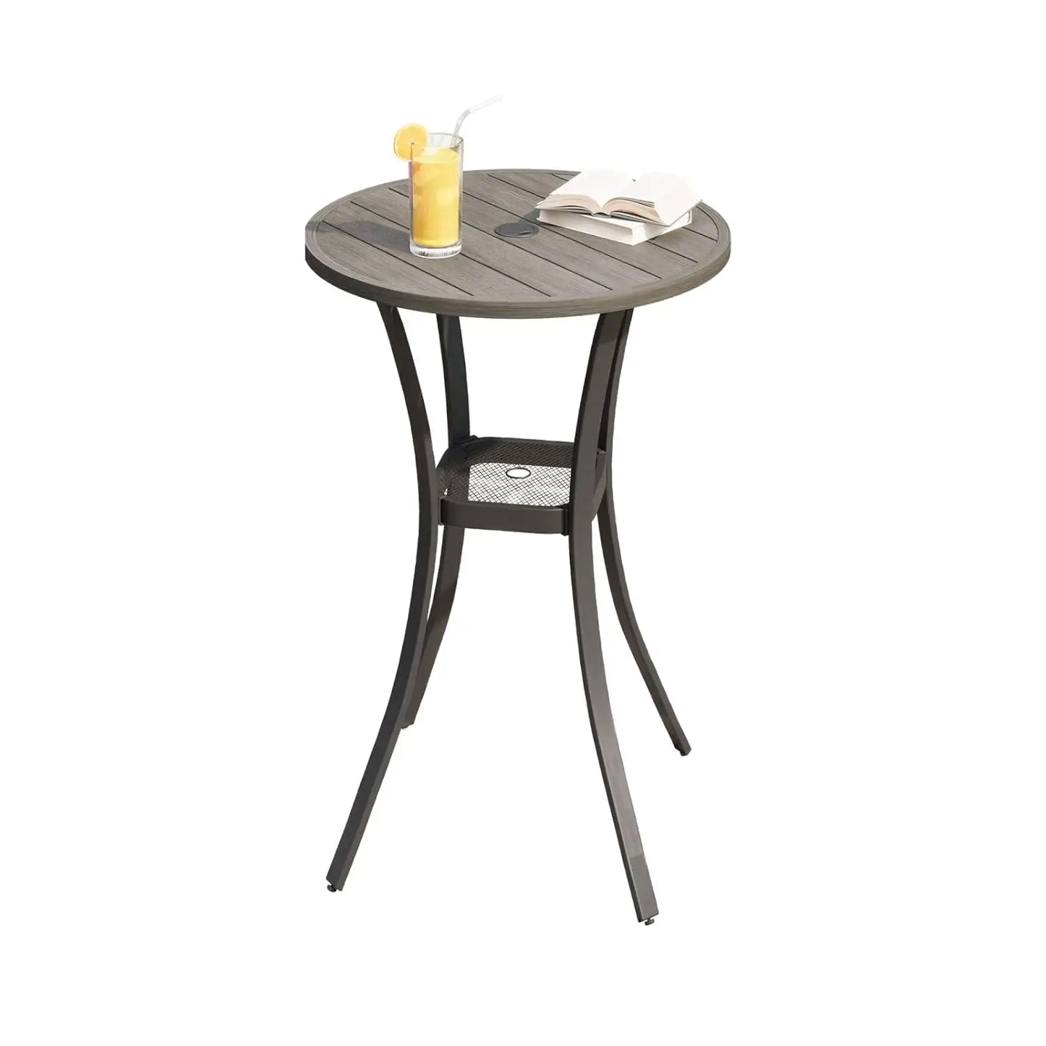 Grey Wood-Like 28" Round Patio Bar Height Table with 1.57" Umbrella Hole for Outdoor Bistro Garden Poolside Balcony, Customized
Grey Wood-Like 28" Round Patio Bar Height Table with 1.57" Umbrella Hole for Outdoor Bistro Garden Poolside Balcony, Customized