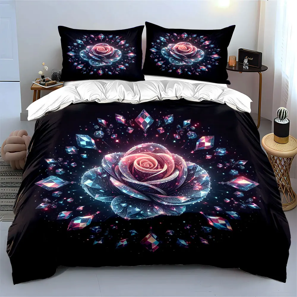 "Elegant Rose Gemstone Decoration Set" kid's and adults' bedroom decor, Exquisite three-piece bedding set gift
"Elegant Rose Gemstone Decoration Set" kid's and adults' bedroom decor, Exquisite three-piece bedding set gift