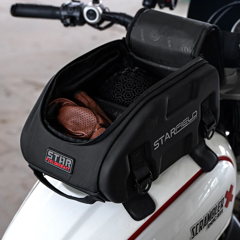 Star Knight motorcycle magnet adsorption fuel tank bag, rear seat bag, multi-function large capacity waterproof retro riding
Star Knight motorcycle magnet adsorption fuel tank bag, rear seat bag, multi-function large capacity waterproof retro riding