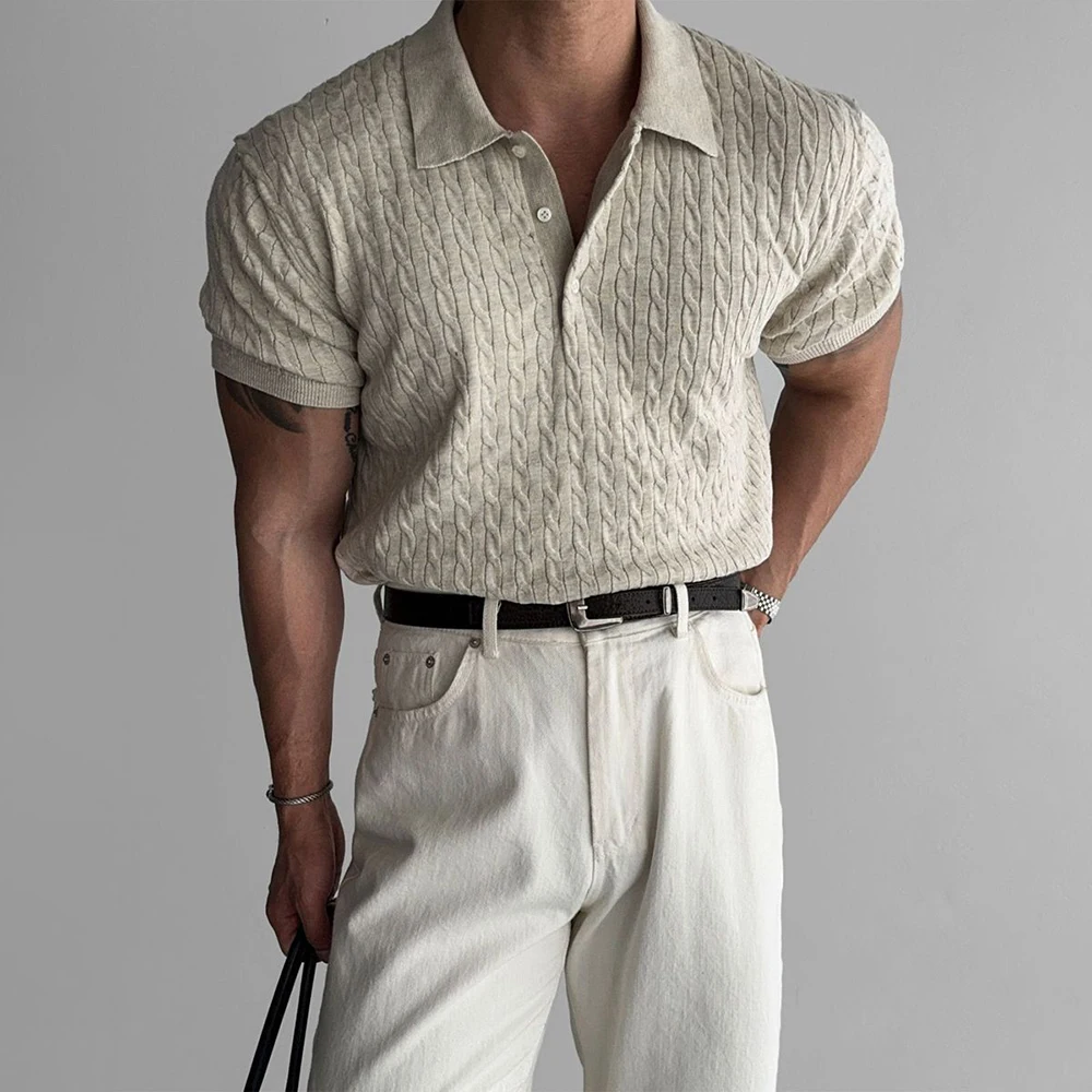 Men's Knitted Short-Sleeved Polo Shirt American Retro Fashion Trend Casual Simple Loose Breathable Niche Summer New Men's Tops
Men's Knitted Short-Sleeved Polo Shirt American Retro Fashion Trend Casual Simple Loose Breathable Niche Summer New Men's Tops