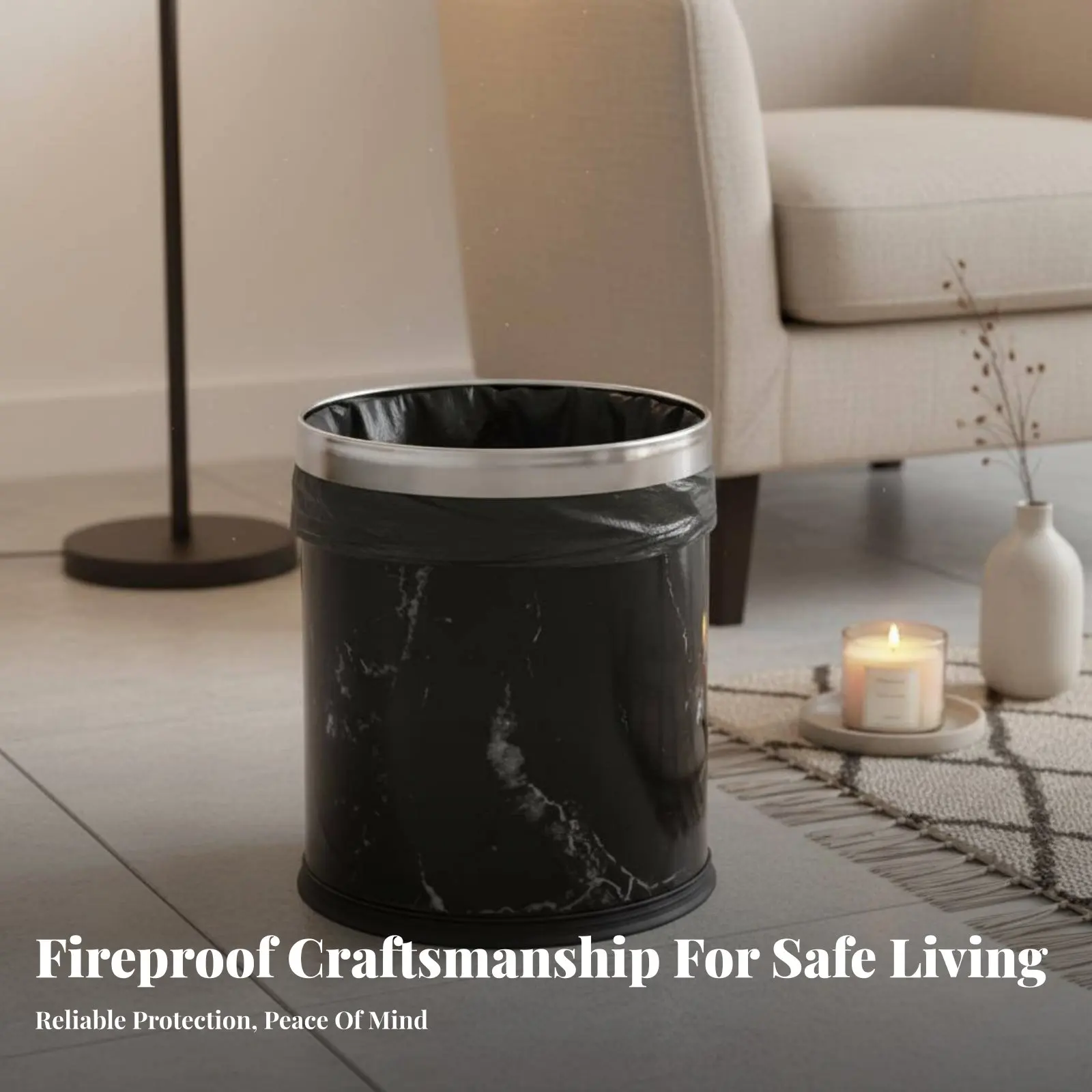 Fire Retardant Trash Can Easy to Clean Indoor Garbage Can Accessible Top Wastebasket Long-Lasting Office Trash Bin Large
Fire Retardant Trash Can Easy to Clean Indoor Garbage Can Accessible Top Wastebasket Long-Lasting Office Trash Bin Large
