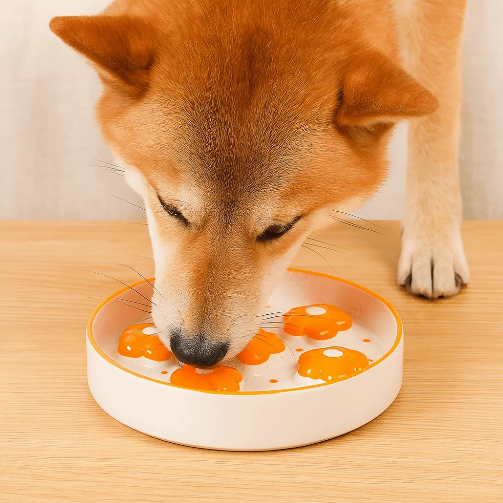 Raised Design Ceramic Slow Feeder Bowl Shallow Wide Hand Painted Puzzle Food Dish Easy Clean Non-slip Slow Feeder For Dog 
Raised Design Ceramic Slow Feeder Bowl Shallow Wide Hand Painted Puzzle Food Dish Easy Clean Non-slip Slow Feeder For Dog