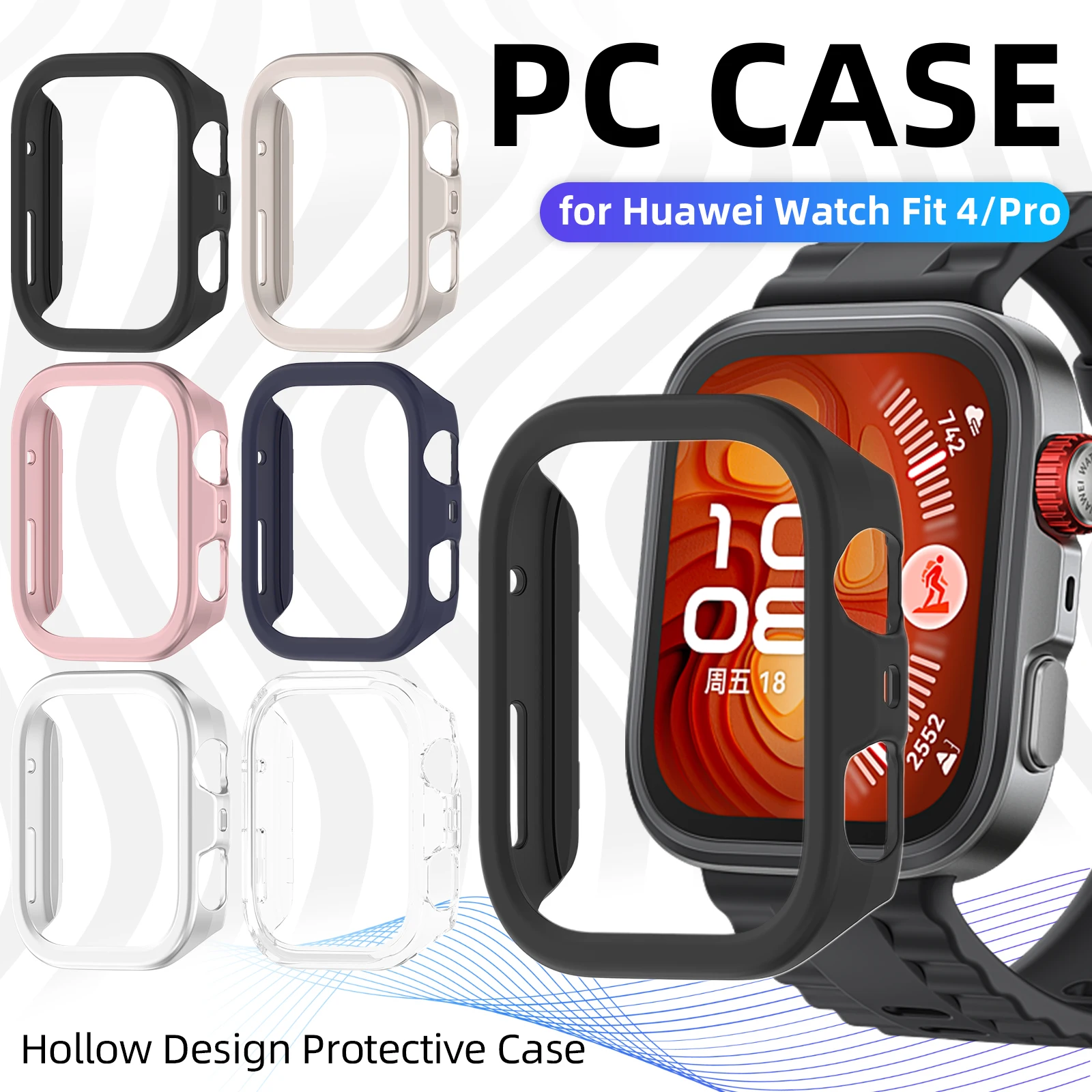 PC Hard Case for Huawei Watch Fit 4/4 Pro, Shockproof Bumper Shell Protective Cover for Huawei Fit4 Hollow Out Case Accessories
PC Hard Case for Huawei Watch Fit 4/4 Pro, Shockproof Bumper Shell Protective Cover for Huawei Fit4 Hollow Out Case Accessories
