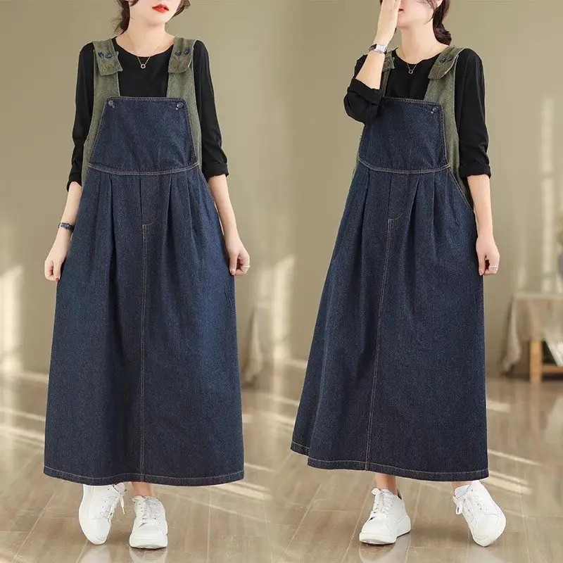 Overalls Jeans Dress 2023 Autumn New Loose Casual Versatile Denim Strap Dress Fashion Spliced Large Size Women's Clothing Z3062
Overalls Jeans Dress 2023 Autumn New Loose Casual Versatile Denim Strap Dress Fashion Spliced Large Size Women's Clothing Z3062