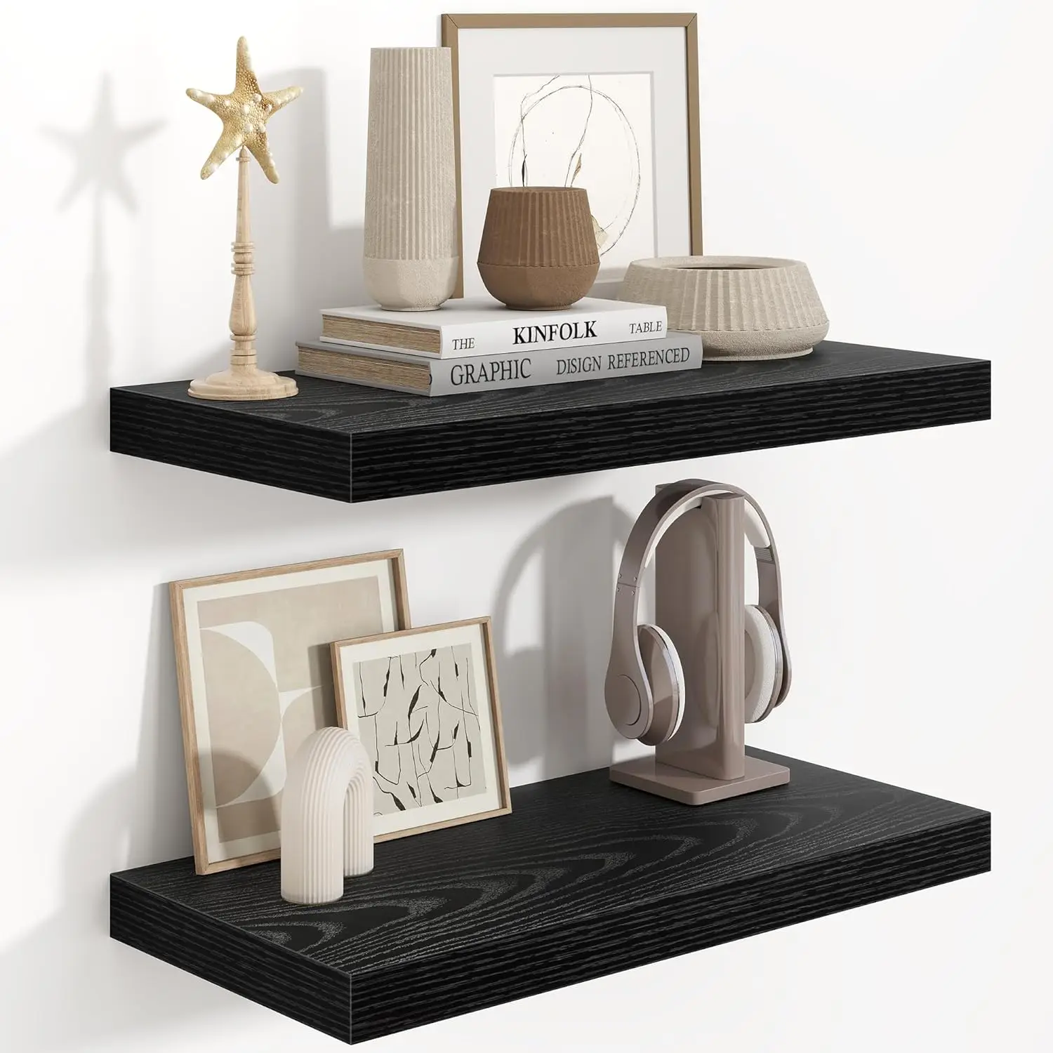 24-Inch Floating Shelves Set of 2, Rustic Wood Grain for Living Room, Bedroom, Kitchen, Bathroom Storage and Display
24-Inch Floating Shelves Set of 2, Rustic Wood Grain for Living Room, Bedroom, Kitchen, Bathroom Storage and Display