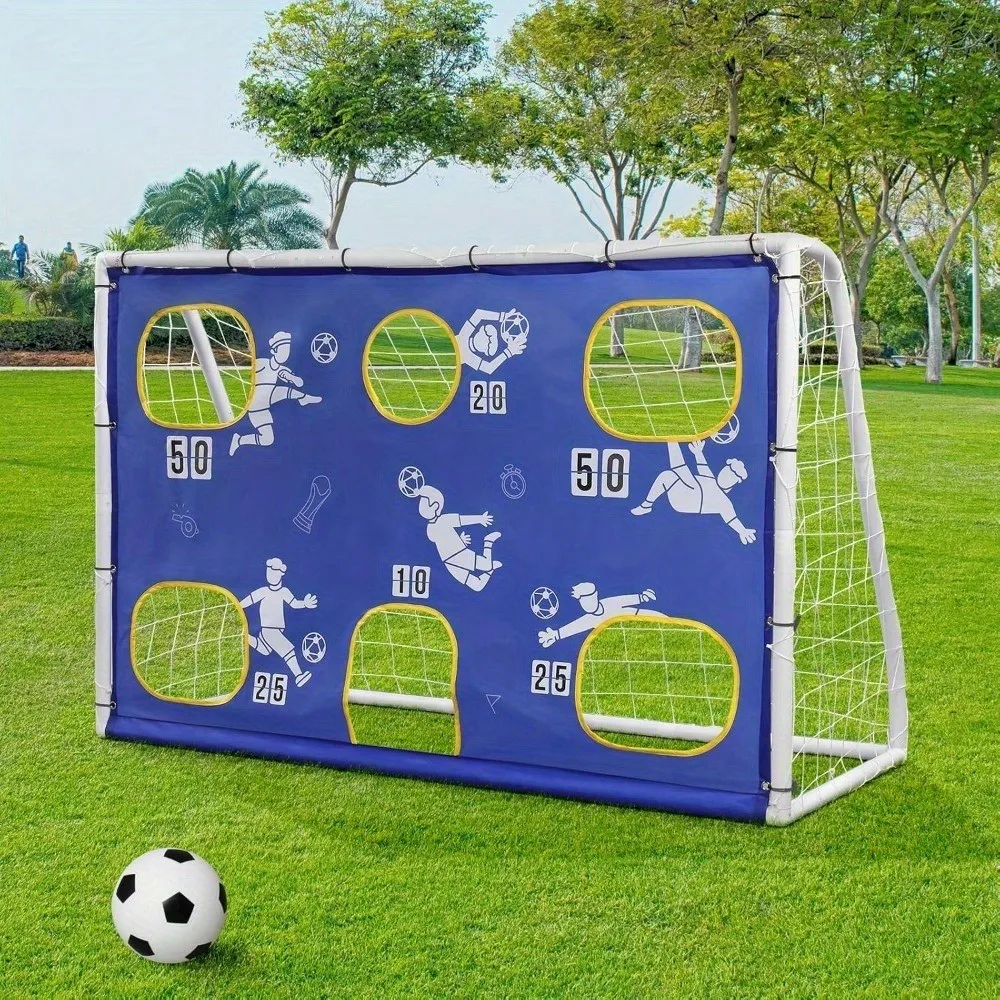 3-in-1 PVC Soccer Goal With Target Cloth 18212080cm Stable Frame Structure Easy Assembly Durable Wear Resistant Net Ideal For Outdoor Indoor Football Training Shooting Practice Sports Game Use
3-in-1 PVC Soccer Goal With Target Cloth 18212080cm Stable Frame Structure Easy Assembly Durable Wear Resistant Net Ideal For Outdoor Indoor Football Training Shooting Practice Sports Game Use