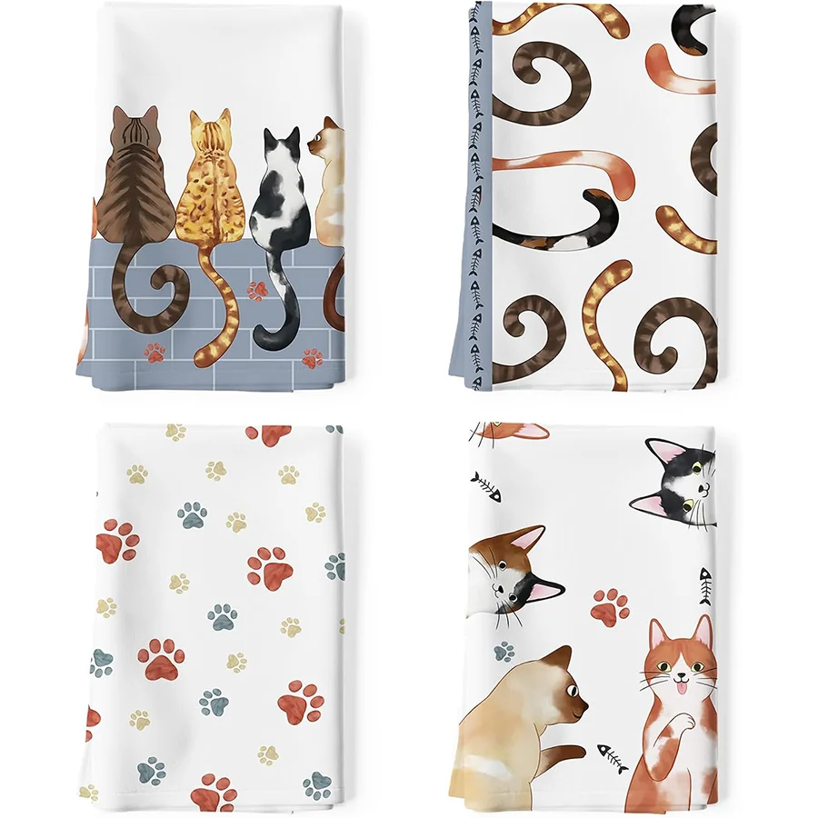 4Pcs, Cat Paw Print Tail Kitchen Towels, 40Cm*60Cm Towel Set, Best Kitchen Towels, Super Absorbent Soft Cleaning Cloth, Cooking and Baking Tea Towels, Hand Towels, Cleaning Cloths, Dishcloths, Kitchen Decor, Living Room Decorations, Kitchen Essentials, Ho
4Pcs, Cat Paw Print Tail Kitchen Towels, 40Cm*60Cm Towel Set, Best Kitchen Towels, Super Absorbent Soft Cleaning Cloth, Cooking and Baking Tea Towels, Hand Towels, Cleaning Cloths, Dishcloths, Kitchen Decor, Living Room Decorations, Kitchen Essentials, Ho