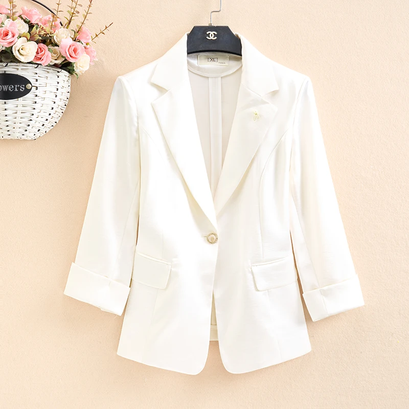 Silk Shantung Short Sleeve Suit Jacket Women's Lightweight Slim Fit Spring Summer New Style Fashionable Thin Polyester Fiber
Silk Shantung Short Sleeve Suit Jacket Women's Lightweight Slim Fit Spring Summer New Style Fashionable Thin Polyester Fiber