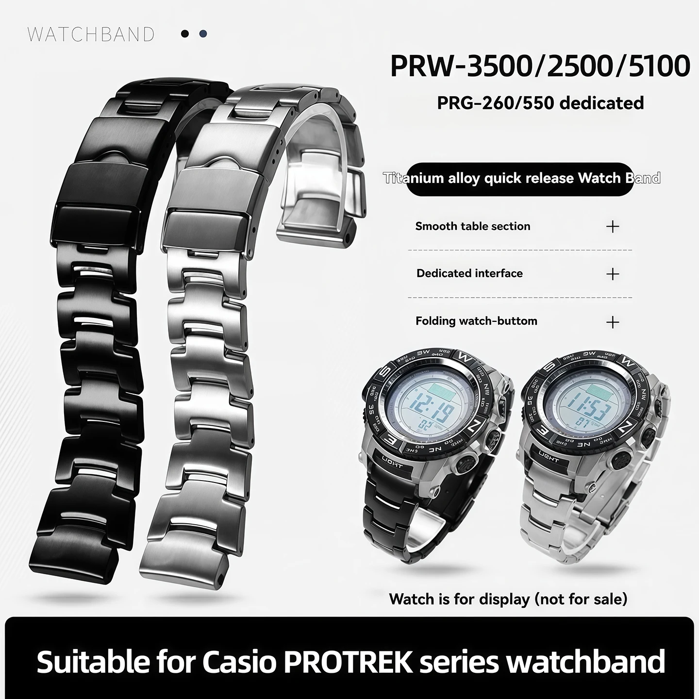 Watch Accessories For Casio PROTREK PRG-260 500 550 PRW 3500 2500 5100 series Watch Strap titanium alloy watchband Men's bracelt 
Watch Accessories For Casio PROTREK PRG-260 500 550 PRW 3500 2500 5100 series Watch Strap titanium alloy watchband Men's bracelt