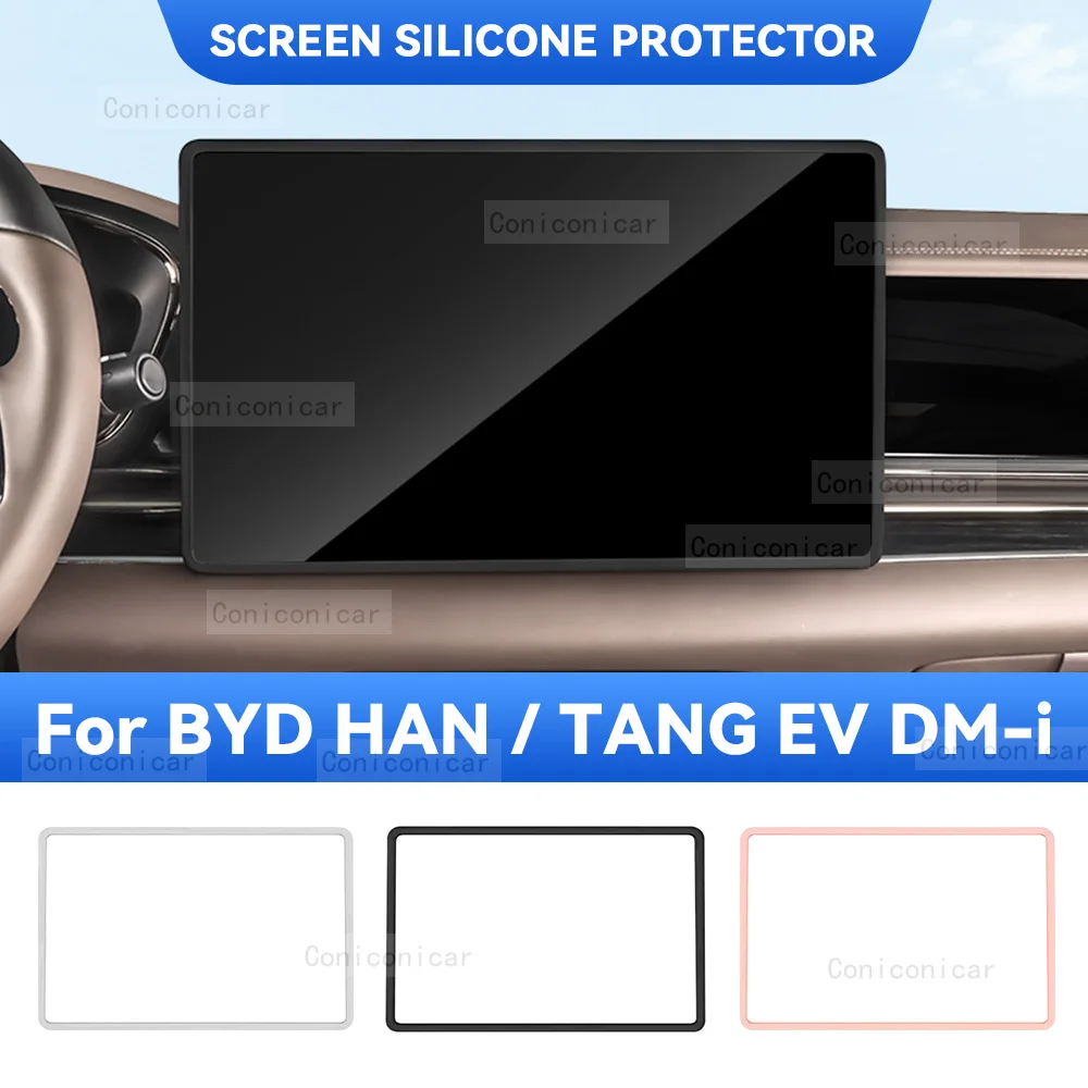 Силиконовая рамка для экрана навигации для BYD TANG HAN EV DM-i, Защита краев дисплея, защитный чехол с центральным управлением, автомобильные аксессуары
Силиконовая рамка для экрана навигации для BYD TANG HAN EV DM-i, Защита краев дисплея, защитный чехол с центральным управлением, автомобильные аксессуары