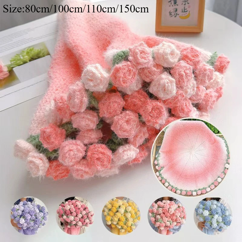 Gradient Rose Bouquet Blanket DIY Hand-Knitted Yarn Colorful Flower Folding Throw Blanket Romantic Birthday Present Home Decor
Gradient Rose Bouquet Blanket DIY Hand-Knitted Yarn Colorful Flower Folding Throw Blanket Romantic Birthday Present Home Decor