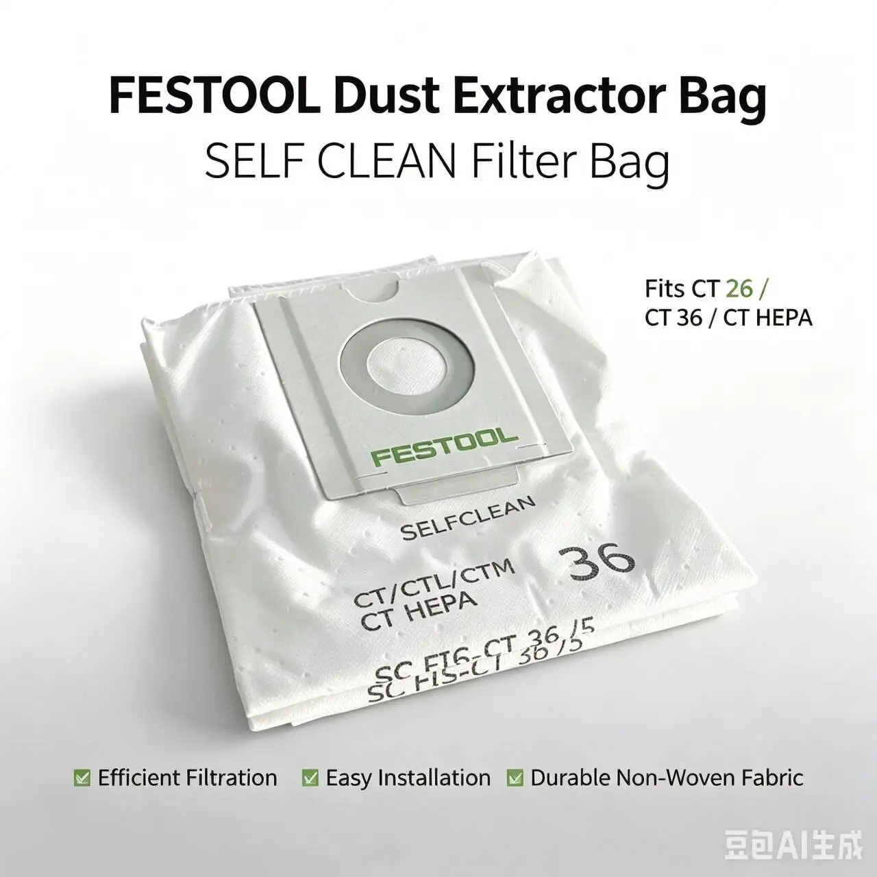 Original Genuine Festo CT26L/36L Dust Collector Bag, Dust Absorption Filter Bag for Dry Grinders and Vacuum Cleaner Accessories
Original Genuine Festo CT26L/36L Dust Collector Bag, Dust Absorption Filter Bag for Dry Grinders and Vacuum Cleaner Accessories