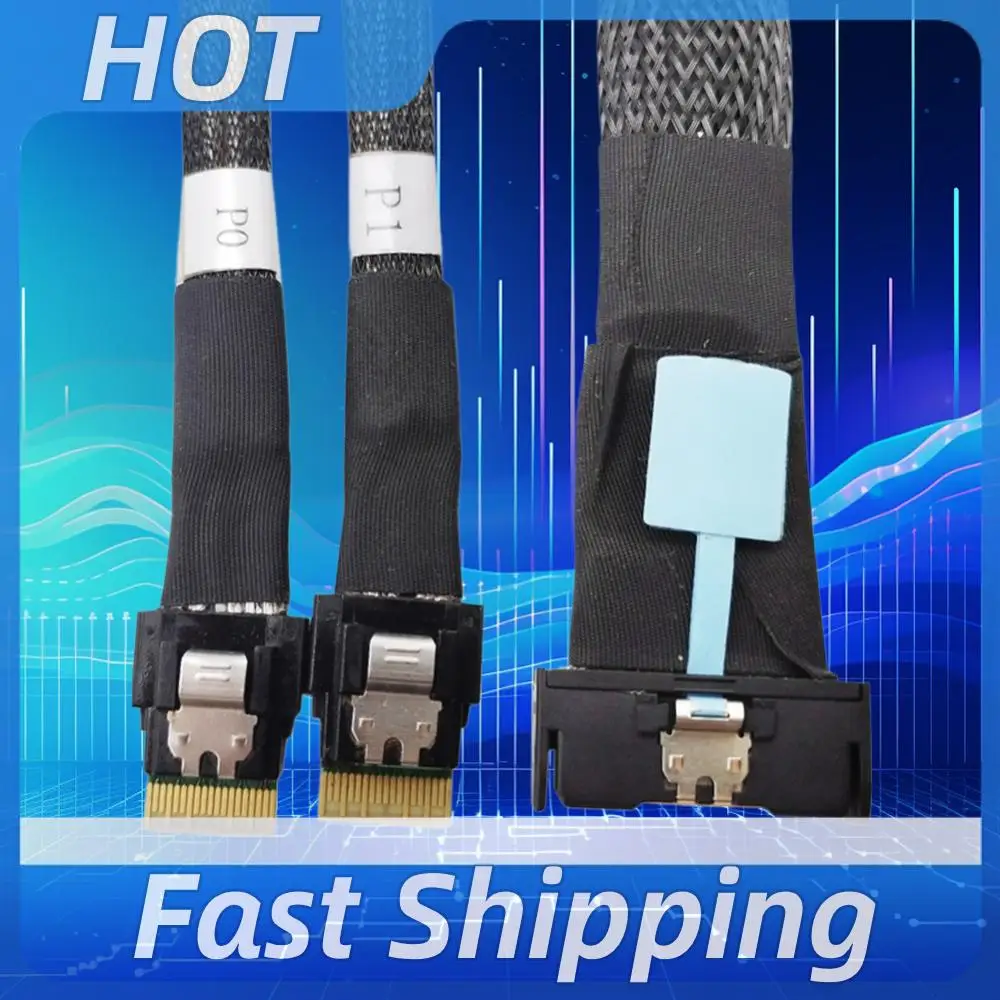 MCIO 8i Slimline SAS To 2 Ports SFF-8654 4i Cable PCIE5.0 Server Adapter Cable Male To Male Server High-Speed Adapter Cable
MCIO 8i Slimline SAS To 2 Ports SFF-8654 4i Cable PCIE5.0 Server Adapter Cable Male To Male Server High-Speed Adapter Cable