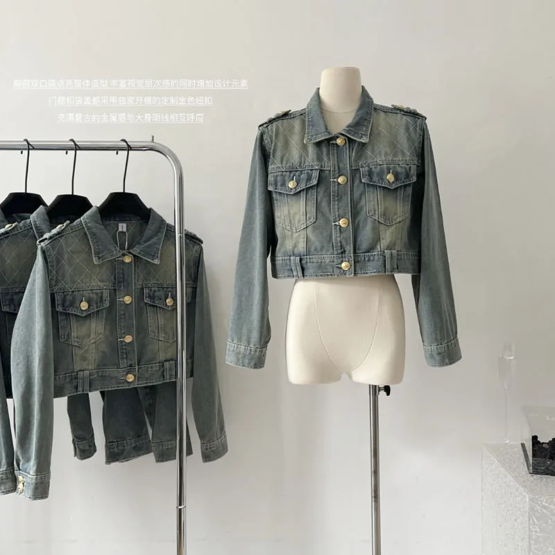 Fashion Street Blue Short Denim Jacket Women's Vintage Autumn Vintage Blue Long-sleeved Jacket For Women
Fashion Street Blue Short Denim Jacket Women's Vintage Autumn Vintage Blue Long-sleeved Jacket For Women