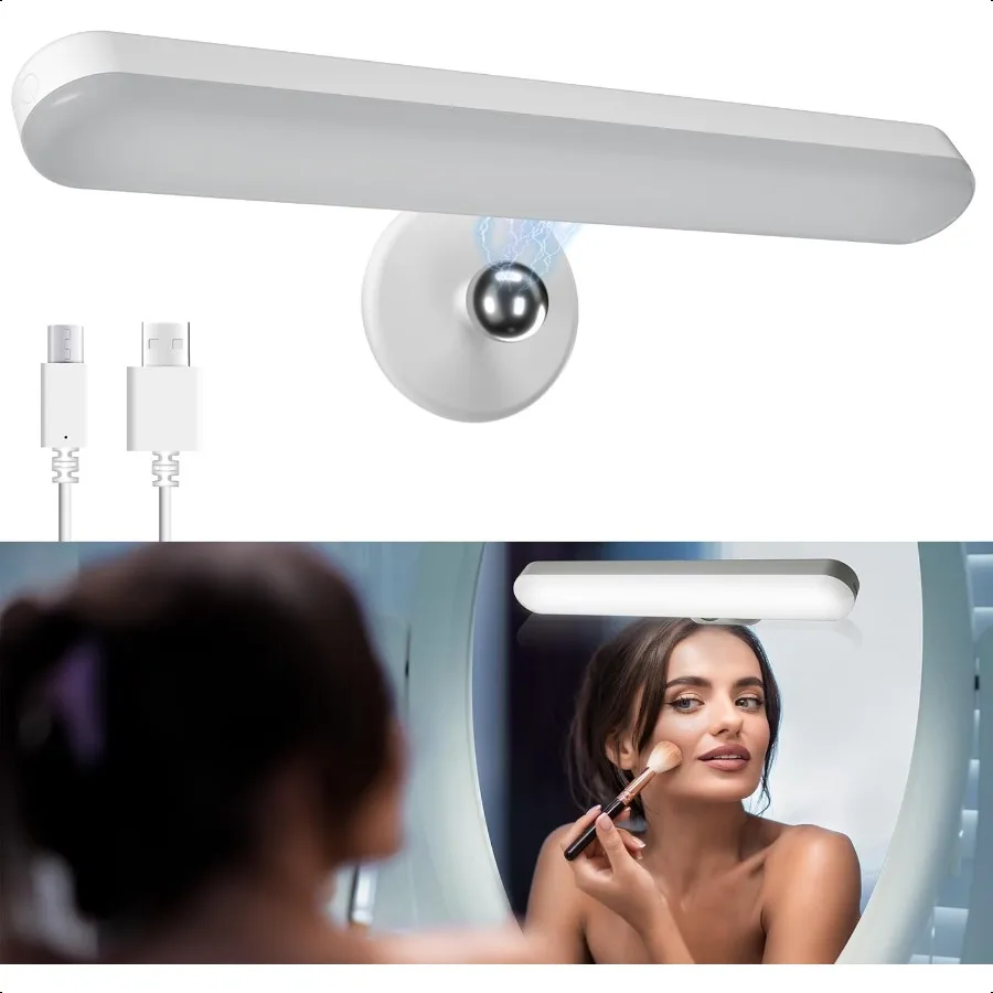 Wireless Vanity Lights for Mirror Rechargeable Battery Operated Mirror Lights Adjustable Color Brightness and Angle Makeup Ligh
Wireless Vanity Lights for Mirror Rechargeable Battery Operated Mirror Lights Adjustable Color Brightness and Angle Makeup Ligh