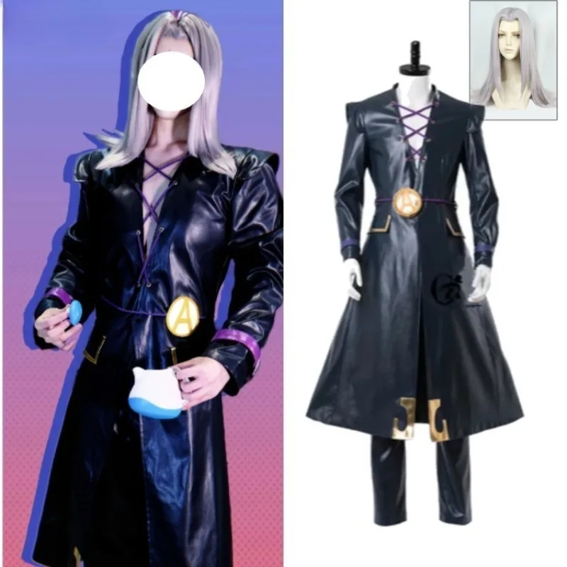 Leone Abbacchio Cosplay Costume JoJo Golden Wind Black Suit Metallic Brooch Belt Headpiece Included For Men Halloween
Leone Abbacchio Cosplay Costume JoJo Golden Wind Black Suit Metallic Brooch Belt Headpiece Included For Men Halloween
