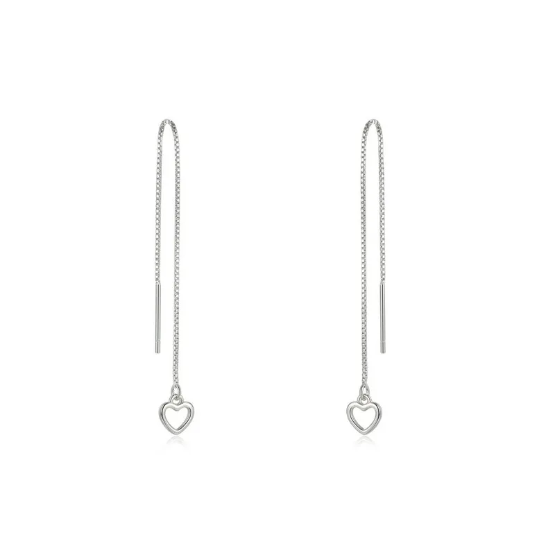 925 Sterling Silver Heart Threader Earrings Minimalist Long Chain Dangle Drop Hypoallergenic Women Jewelry MURMUR
925 Sterling Silver Heart Threader Earrings Minimalist Long Chain Dangle Drop Hypoallergenic Women Jewelry MURMUR