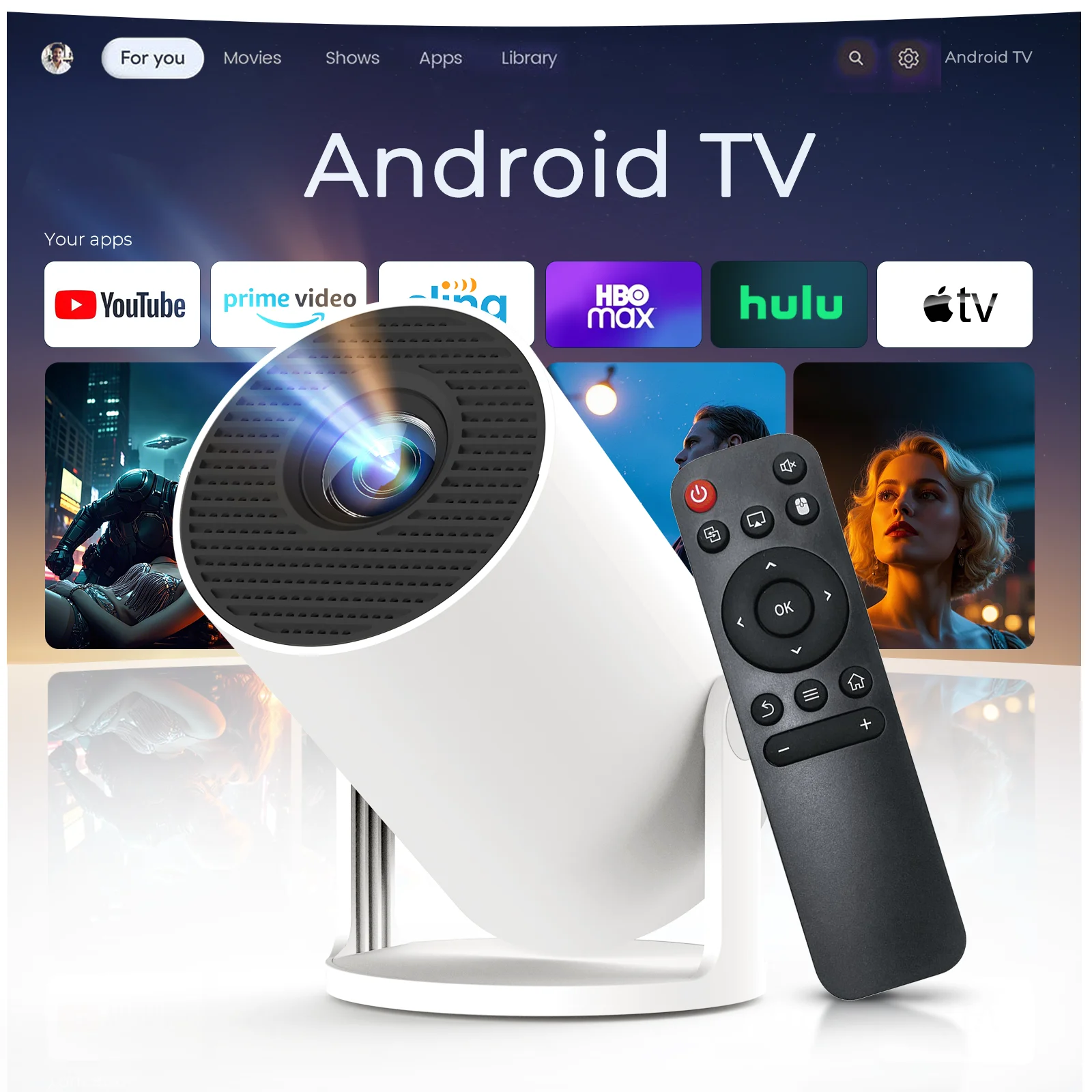 Mini Projector with Wifi and BluetoothPortable Projector 4K Support, Auto Keystone, AirMouse Remote, 180 Degree Rotation
Mini Projector with Wifi and BluetoothPortable Projector 4K Support, Auto Keystone, AirMouse Remote, 180 Degree Rotation