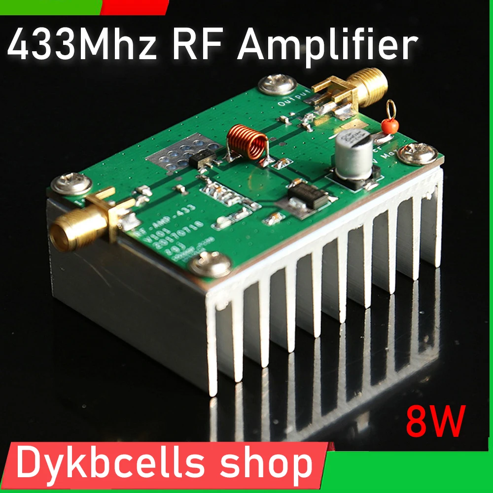 433M 8W RF Power Amplifier HF High Frequency Amplifiers Board For Ham Radio 433MHZ remote control data transmission Booster
433M 8W RF Power Amplifier HF High Frequency Amplifiers Board For Ham Radio 433MHZ remote control data transmission Booster