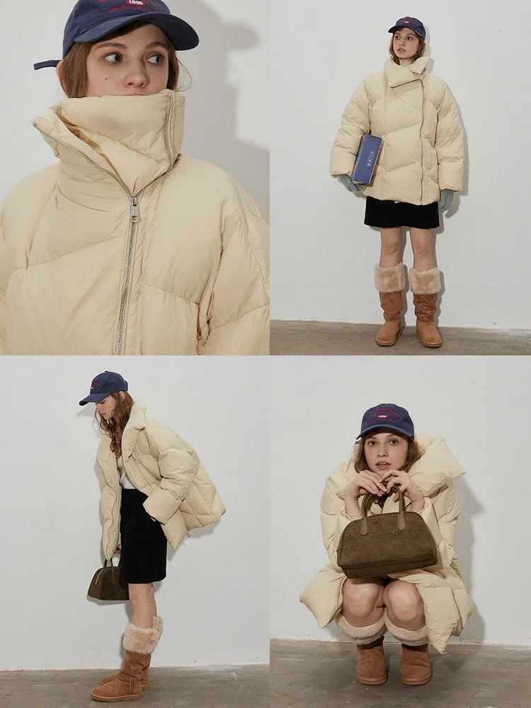 Loose Fit Thickened Long Duck down Jacket Women's Winter New Style Turn-down Collar Warm Outerwear Mid-length Quilted Coat
Loose Fit Thickened Long Duck down Jacket Women's Winter New Style Turn-down Collar Warm Outerwear Mid-length Quilted Coat