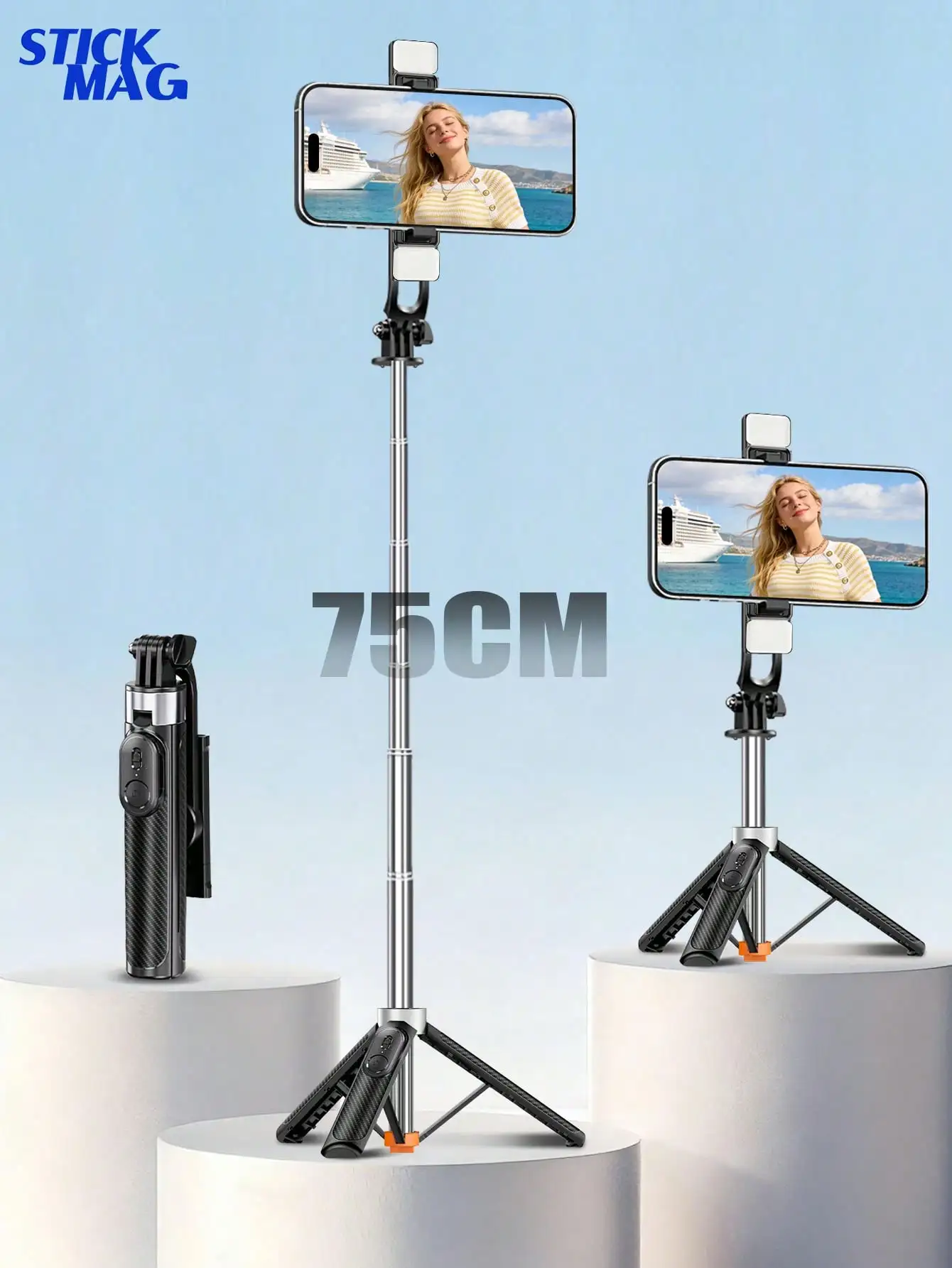 Portable Selfie Stick Tripod With Wireless Remote, Extendable Phone Holder With Fill Light, 360° Rotatable Stable Tripod For IPhone & Android, Travel Blogging Photography
Portable Selfie Stick Tripod With Wireless Remote, Extendable Phone Holder With Fill Light, 360° Rotatable Stable Tripod For IPhone & Android, Travel Blogging Photography