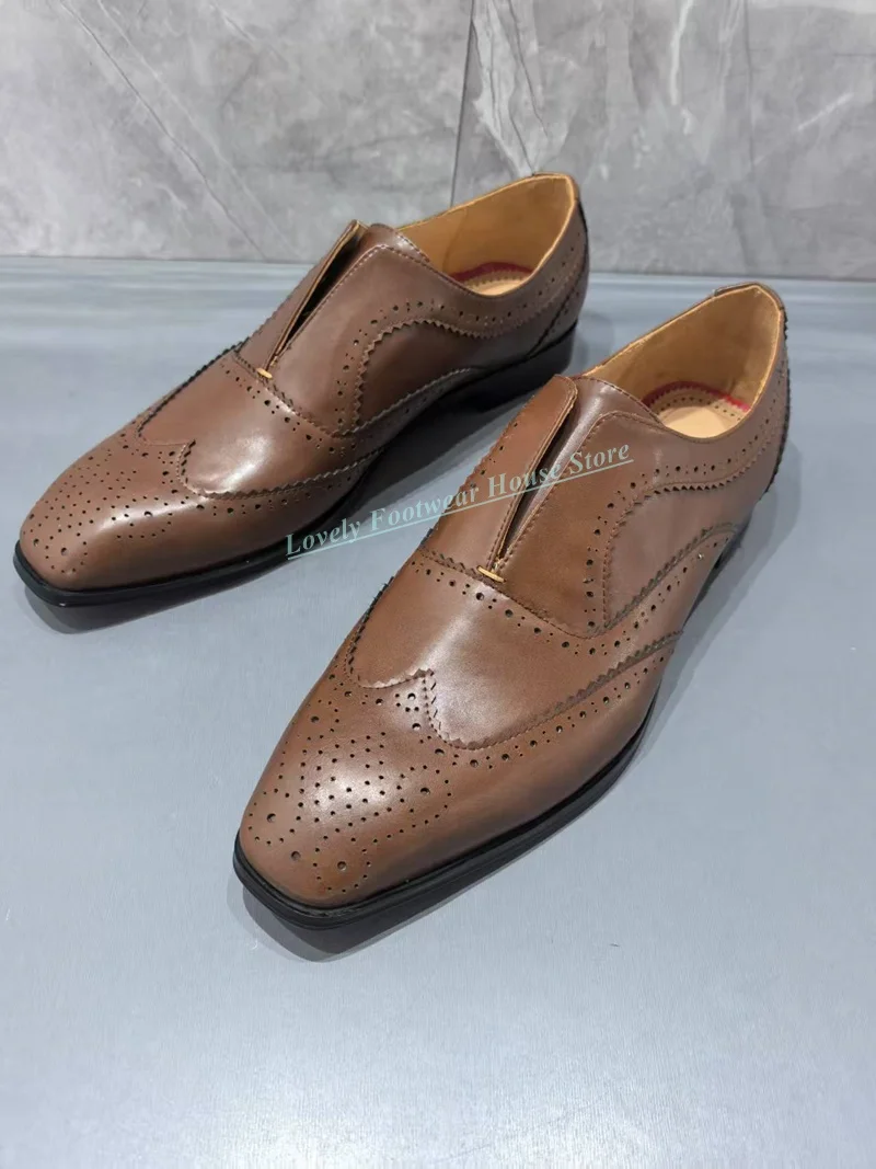Vintage Carved Men Genuine Leather Loafer Shoes Male Spring Autumn Slip On Square Toe Brown Single Shoes
Vintage Carved Men Genuine Leather Loafer Shoes Male Spring Autumn Slip On Square Toe Brown Single Shoes