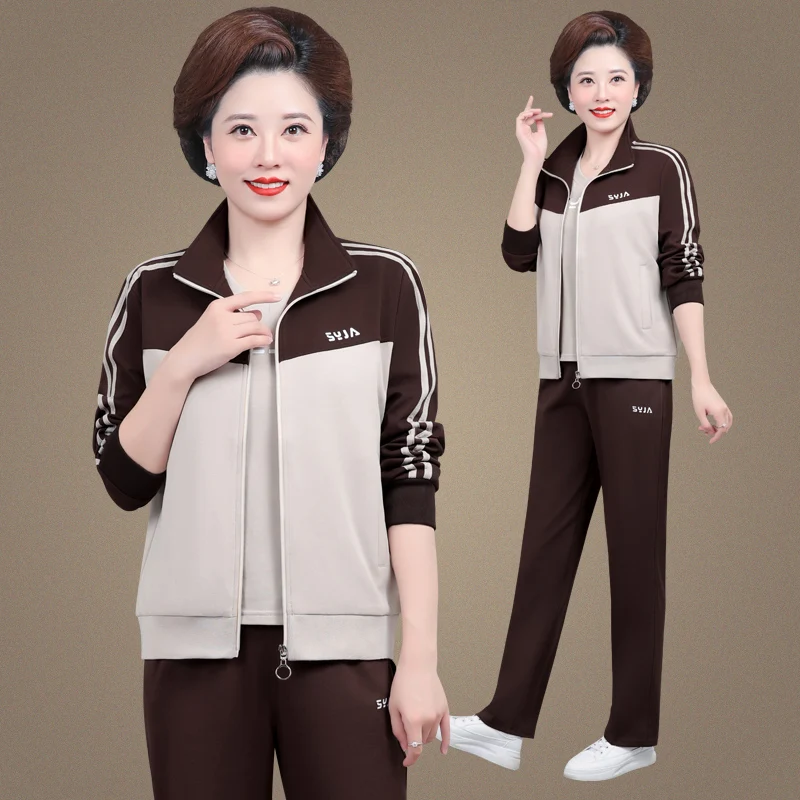 Повседневный спортивный комплект из трех предметов для женщин среднего и старшего возраста, большие размеры, весна-осень, свободный крой
Повседневный спортивный комплект из трех предметов для женщин среднего и старшего возраста, большие размеры, весна-осень, свободный крой