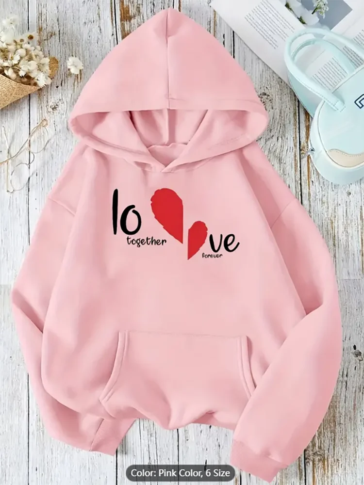 Женская толстовка с капюшоном Love Together Forever Heart с графическим принтом, повседневная негабаритная толстовка с капюшоном на шнурке для романтического чистого хлопка
Женская толстовка с капюшоном Love Together Forever Heart с графическим принтом, повседневная негабаритная толстовка с капюшоном на шнурке для романтического чистого хлопка