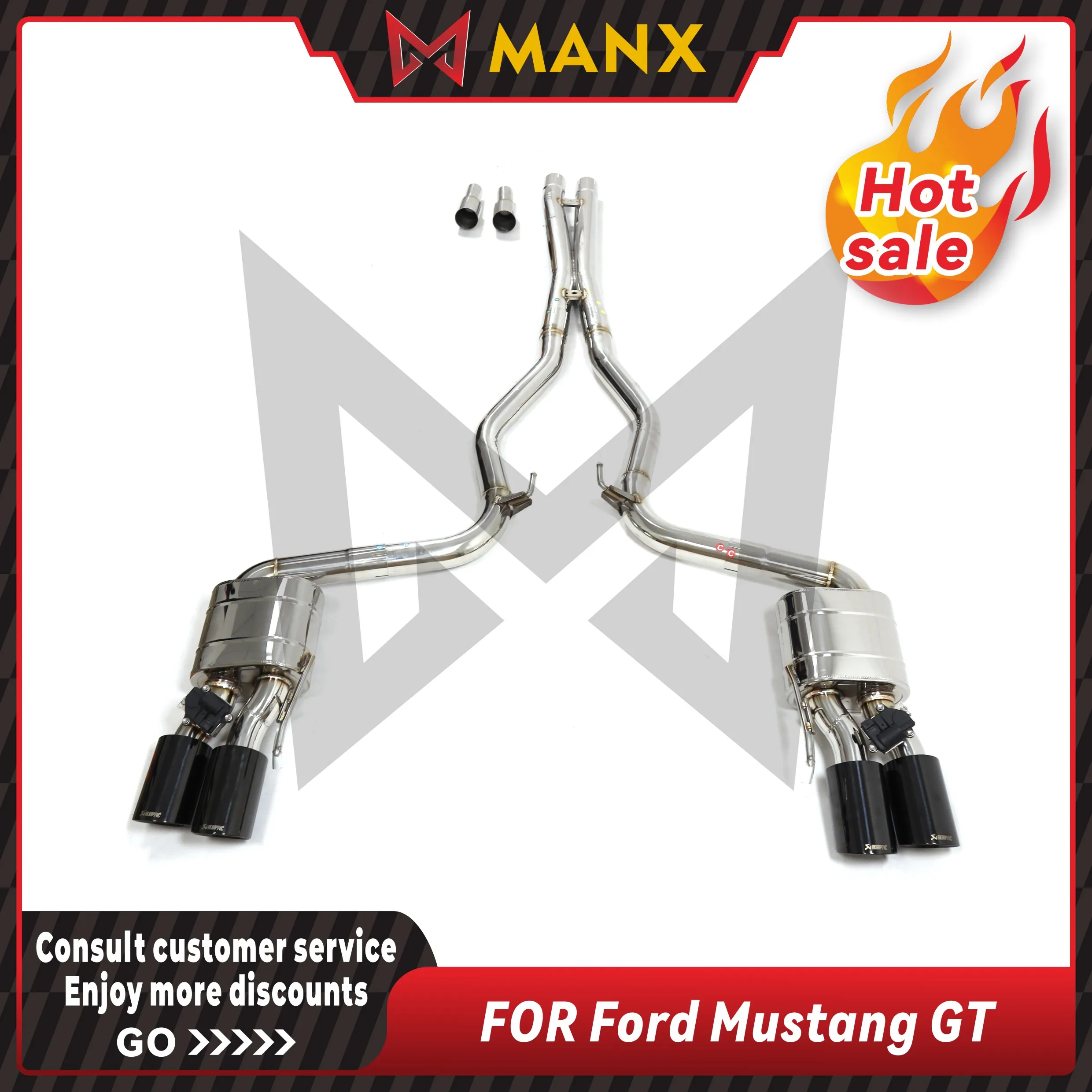 MANX Car Exhaust system for Ford Mustang GT Stainless steels Catback Performance exhaust pipe with remote control valve
MANX Car Exhaust system for Ford Mustang GT Stainless steels Catback Performance exhaust pipe with remote control valve