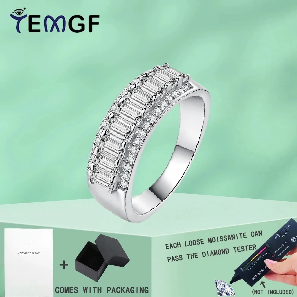 TEMGF Full D Color VVS Moissanite Ring for Women Sparkling Wedding Eternity Bands 925 Sterling Silver Jewelry Ring GRA Certified
TEMGF Full D Color VVS Moissanite Ring for Women Sparkling Wedding Eternity Bands 925 Sterling Silver Jewelry Ring GRA Certified