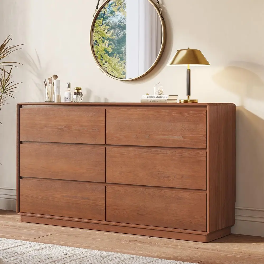 Wood Dresser for Bedroom, Natural Solid Wood 6 Drawer Dresser,55.2 Wide Mid Century Modern Chest of Drawers, Closet Storage Org
Wood Dresser for Bedroom, Natural Solid Wood 6 Drawer Dresser,55.2 Wide Mid Century Modern Chest of Drawers, Closet Storage Org