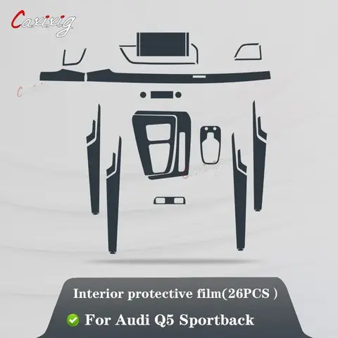 Folia ochronna TPU na konsolę środkową do Audi Q5 Sportback 2021-2022, przezroczysta, odporna na zarysowania, akcesoria naprawcze