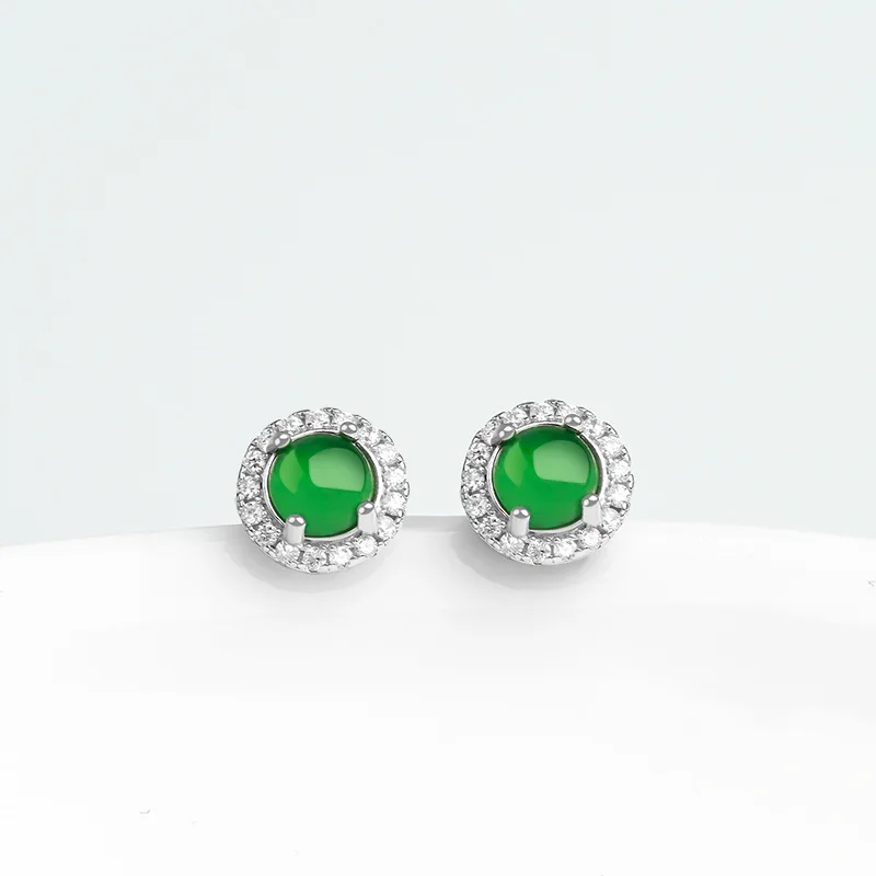S925 Silver Inlaid Natural A-goods Jade Egg Surface Yang Green Ice Jadeite Earrings Fashion Women's Jewelry Drop Shipping
S925 Silver Inlaid Natural A-goods Jade Egg Surface Yang Green Ice Jadeite Earrings Fashion Women's Jewelry Drop Shipping