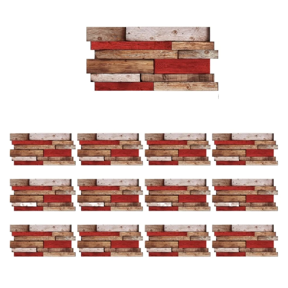 12-Piece Set of Retro Red Shaped Wood-Grain Self-Adhesive Wallpaper (PVC, Waterproof, Oil-Resistant, Removable Without Leaving Residue) – Country Style for Kitchen and Bathroom; Can Be Cut to Size for Wall Decoration
12-Piece Set of Retro Red Shaped Wood-Grain Self-Adhesive Wallpaper (PVC, Waterproof, Oil-Resistant, Removable Without Leaving Residue) – Country Style for Kitchen and Bathroom; Can Be Cut to Size for Wall Decoration